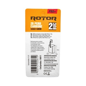 Perii de carbune ROTOR 2B pentru rotopercutor, 5 x 8 x 19 mm, set 2 bucati - Img 2