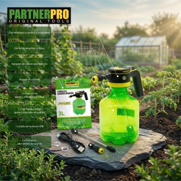Pulverizator pe acumulator 3L PARTNER PRO P-PA3L Ceață fină / Jet concentrat - Img 4