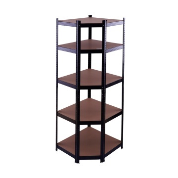 Raft de colț negru 70x45x150 cm pentru depozitare ROTOR