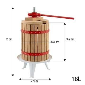 Zdrobitor Struguri Electric ROTOR HGP-60, 750W, cuva 28L, 550 kg/h + Teasc 18L din Lemn de Stejar si Baza de Fonta Emailata + Sac pentru Filtrare Cadou - Img 2