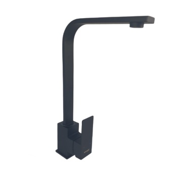 Baterie bucatarie MIXXUS KUB-011 BLACK din otel inoxidabil, Monocomanda, Racorduri incluse - Img 1