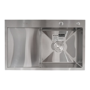 Chiuveta Bucatarie Inox alimentar SUS304 BÖHM BH7849RS Satin 780x490x215 mm - Img 2