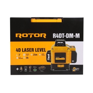 Nivela laser cu trepied, display LCD si 2 acumulatori, 4D ROTOR R4DT-DM-M, laser verde, 16 linii, proiectie 4 x 360° - Img 6