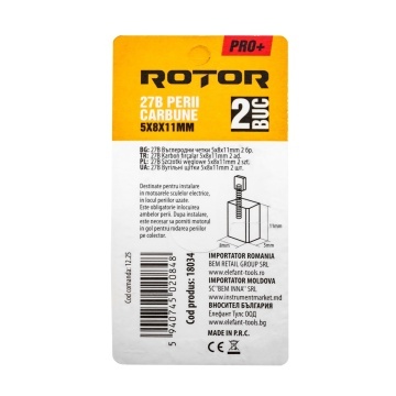 Perii de carbune ROTOR 27B pentru flex 230, 5 x 8 x 11 mm, set 2 bucati - Img 3