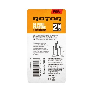 Perii de carbune ROTOR 5B pentru flex 180, 7 x 11 x 14 mm, set 2 bucati - Img 3