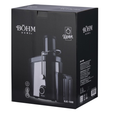 Storcator centrifugal de fructe si legume BÖHM Home BJE-100B, 1000W, tub alimentare Ø85 mm, recipient suc 750 ml - Img 9