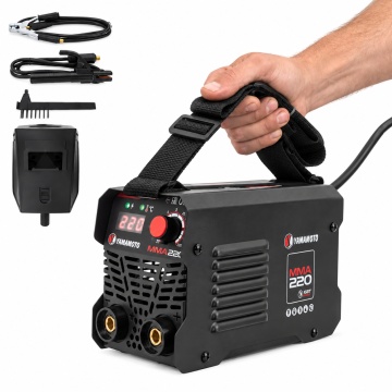 Aparat de sudura tip invertor YAMAMOTO Japan MMA220-MINI, putere 220Ah, display LCD color, electrozi 1,6–4 mm, sistem de răcire cu ventilator, functionare continua - Img 1