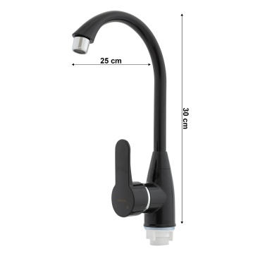 Baterie bucatarie din plastic PLAMIX Mario-011 Black - Img 2