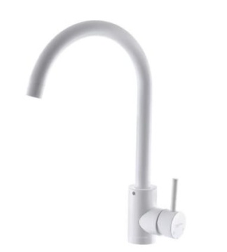 Baterie bucatarie MIXXUS SUS-011WHITE din otel inoxidabil, Monocomanda, Racorduri incluse - Img 2