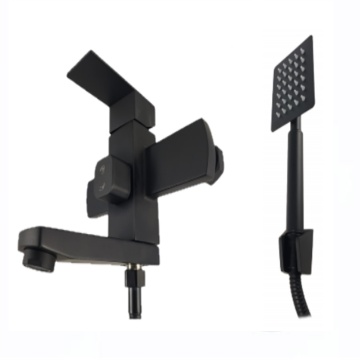 Baterie cada MIXXUS KUB-009 (EURO) BLACK din otel inoxidabil, Monocomanda, Furtun dus 150cm - Img 3