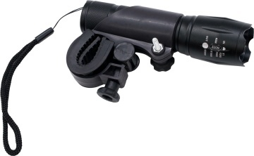 Lanternă LED aluminiu cu zoom și suport bicicletă FLOW FB-T6G