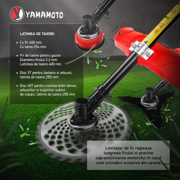 Motocoasă pe benzină YAMAMOTO YBC-57 – 6 CP, 2T, 52 cm³, 10.000 rpm, Ham dublu inclus - Img 6