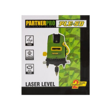 Nivela laser cu 2 acumulatori, PARTNER PRO PLE-5D, 5 linii, ±2 mm/5m, 40 m, Timp de nivelare ≤ 5s - Img 3