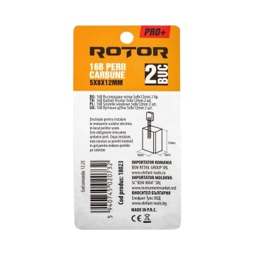 Perii de carbune ROTOR 16B pentru flex 125, 5 x 8 x 12 mm, set 2 bucati - Img 2