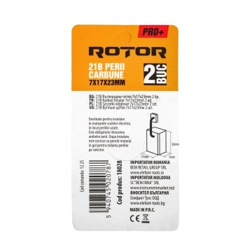 Perii de carbune ROTOR 21B pentru flex 180, 7 x 17 x 23 mm, set 2 bucati - Img 2