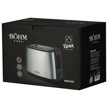 Prajitor de paine BÖHM HOME BTM75HS, 650-750 W, 7 niveluri de prajire, otel inoxidabil, crom - Img 15