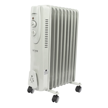 Calorifer electric cu ulei BOH-29 BÖHM, 8 elementi , 3 trepte de putere 800/1200/2000 W, termostat - Img 1