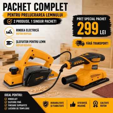 Pachet Rindea Rotor 550W cu motor fara perii 15000rpm, + Șlefuitor Rotor RES450W, 12000rpm