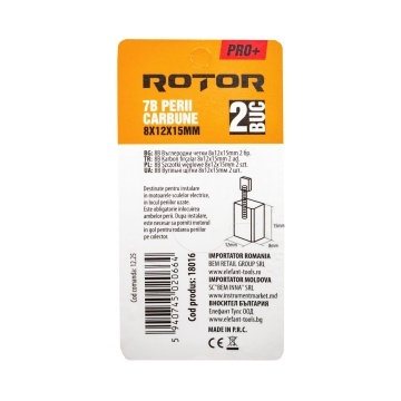 Perii de carbune ROTOR 7B pentru flex 230, 8 x 12 x 15 mm, set 2 bucati - Img 3
