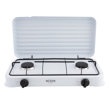 Plita cu doua arzatoare pe gaz si aprindere electrica BÖHM BG-M-002-W, 4.4 kW