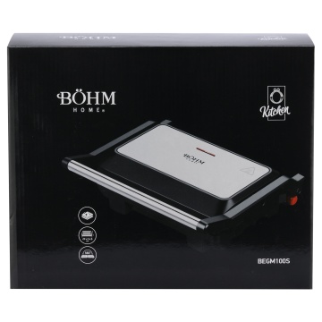 Gratar electric BÖHM HOME BEGM100S, 1000 W, placi reversibile grill / plane, deschidere 180° - Img 14