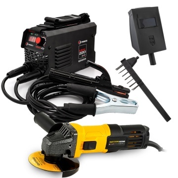 Pachet Promo: Aparat de Sudură Invertor cu afisaj color, 1.5-4mm, Yamamoto YM-220Ah + Polizor Unghiular (Flex)