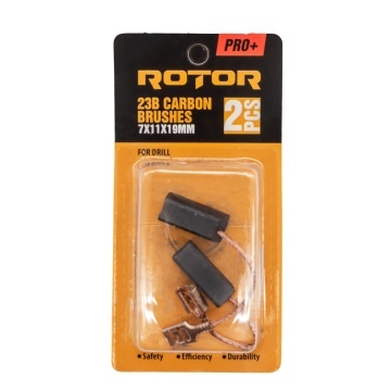 Perii de carbune ROTOR 23B pentru bormasina, 7 x 11 x 19 mm, set 2 bucati - Img 2