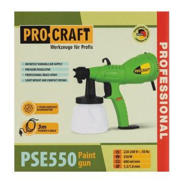 PSE550 pistol de vopsit PROCRAFT, produsul contine taxa timbru verde 2.5 Ron, 2.75 kg - Img 3