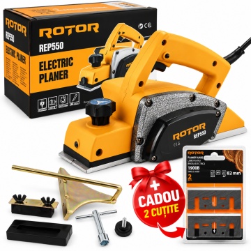 Rindea electrica 550w, 15000rpm, adancime reglabila 1 - 2mm, 82mm latime ROTOR REP550 - Img 1