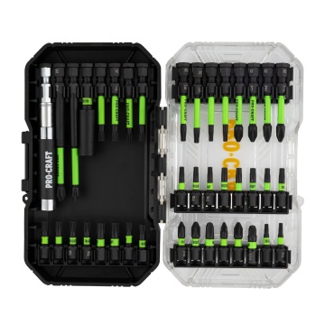 Set Biti de impact Procraft IBS-41, 41 Piese, PH/PZ/Torx, Oțel S2