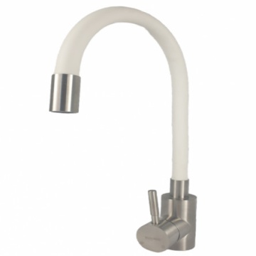Baterie bucatarie MIXXUS SUS-011 REFL WHITE din otel inoxidabil, Monocomanda, Racorduri incluse - Img 3