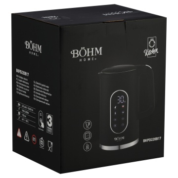 Fierbator electric BÖHM HOME BKPD220B17, 1850-2200 W, 1,7 L, temperatura reglabila 40-100°C, ecran tactil, mentinere la cald - Img 13