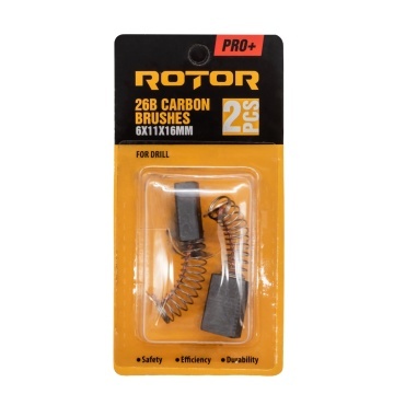 Perii de carbune ROTOR 26B pentru bormasina, 6 x 11 x 16 mm, set 2 bucati - Img 3