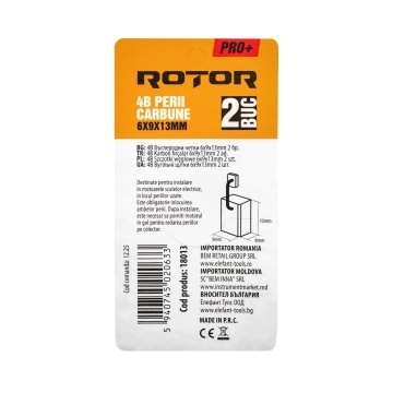 Perii de carbune ROTOR 4B pentru flex 125, 6 x 9 x 13 mm, set 2 bucati - Img 3