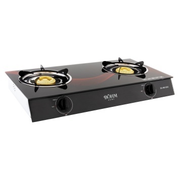 Plită pe gaz din sticlă cu două arzătoare BÖHM BG-MB-002C , Sticlă securizată 6 m, 4.6 kWm