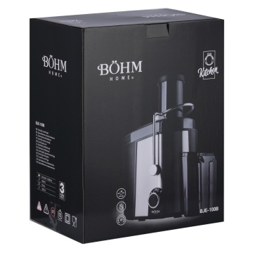 Storcator centrifugal de fructe si legume BÖHM Home BJE-100B, 1000W, tub alimentare Ø85 mm, recipient suc 750 ml - Img 7