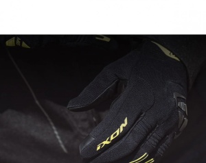 Manusi barbati Roadster vara textil/piele Ixon MIG MS negru/galben - degete tactile - Img 3