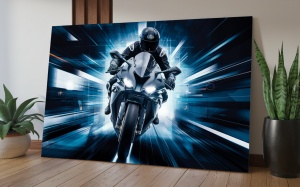 Tablouri Canvas „Viteză Digitală – Moto în Stil Futurist” - Img 2