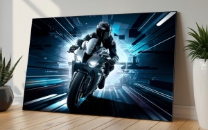 Tablouri Canvas „Viteză Digitală – Moto în Stil Futurist” - Img 4