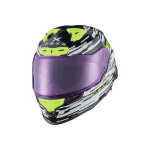 Casca moto NEXX X.R3R CARBON Glitch Racer White Neon (pinlock inclus) - Img 2