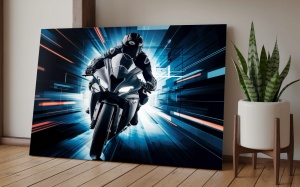 Tablouri Canvas „Viteză Digitală – Moto în Stil Futurist” - Img 6