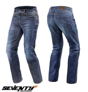 Blugi (jeans) moto femei Seventy model SD-PJ4 tip Regular fit - albastru - Img 1