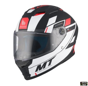 Casca integrala MT Stinger 2 Zivze B5 negru/alb/rosu mat - Img 1