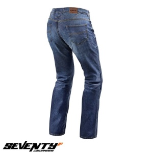 Blugi (jeans) moto femei Seventy model SD-PJ4 tip Regular fit - albastru - Img 2