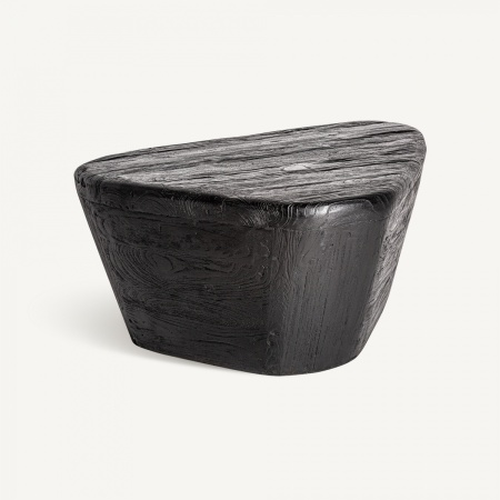 Masa de cafea neagra, din lemn de tec, 77x64x40 cm, LESTANS