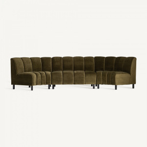 Canapea modulară verde, din catifea, 180x72x86 cm, SHUL - Img 5