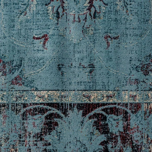 Covor dreptunghiular turcoaz cu ornamente, din viscoză, 230x160 cm, SUYAY - Img 3