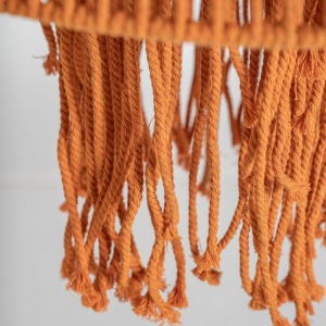 Lustra portocalie din bumbac, stil boho, 50 x 50 x 70 cm, CORAL