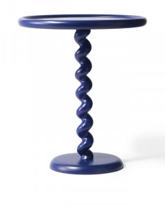 Măsuță laterală albastru închis, din metal, 46x46x56 cm, TWISTER