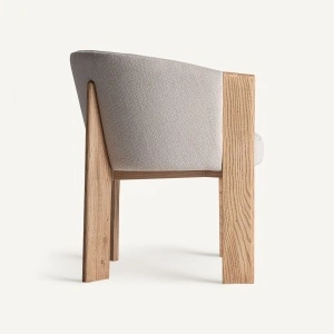 Scaun dining alb inchis, din lemn de stejar si poliester, 62x62x75 cm, NARA